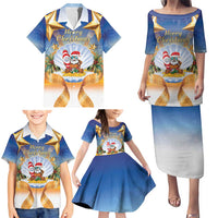 Marshall Islands Christmas Family Matching Puletasi and Hawaiian Shirt Seashell Santa Beach Vibes LT05 - Polynesian Pride