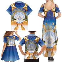 Marshall Islands Christmas Family Matching Summer Maxi Dress and Hawaiian Shirt Seashell Santa Beach Vibes - Polynesian Pride
