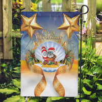 Marshall Islands Christmas Garden Flag Seashell Santa Beach Vibes - Polynesian Pride