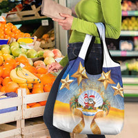 Marshall Islands Christmas Grocery Bag Seashell Santa Beach Vibes LT05 - Polynesian Pride
