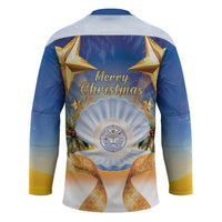 Marshall Islands Christmas Hockey Jersey Seashell Santa Beach Vibes LT05 - Polynesian Pride
