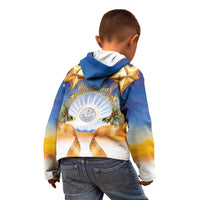 Marshall Islands Christmas Kid Hoodie Seashell Santa Beach Vibes - Polynesian Pride