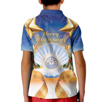 Marshall Islands Christmas Kid Polo Shirt Seashell Santa Beach Vibes LT05 - Polynesian Pride