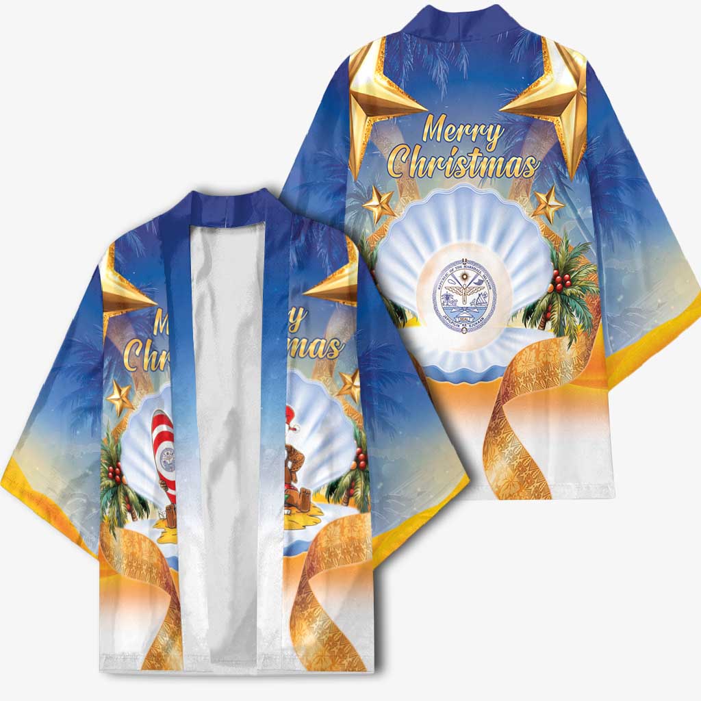 Marshall Islands Christmas Kimono Seashell Santa Beach Vibes LT05 - Polynesian Pride
