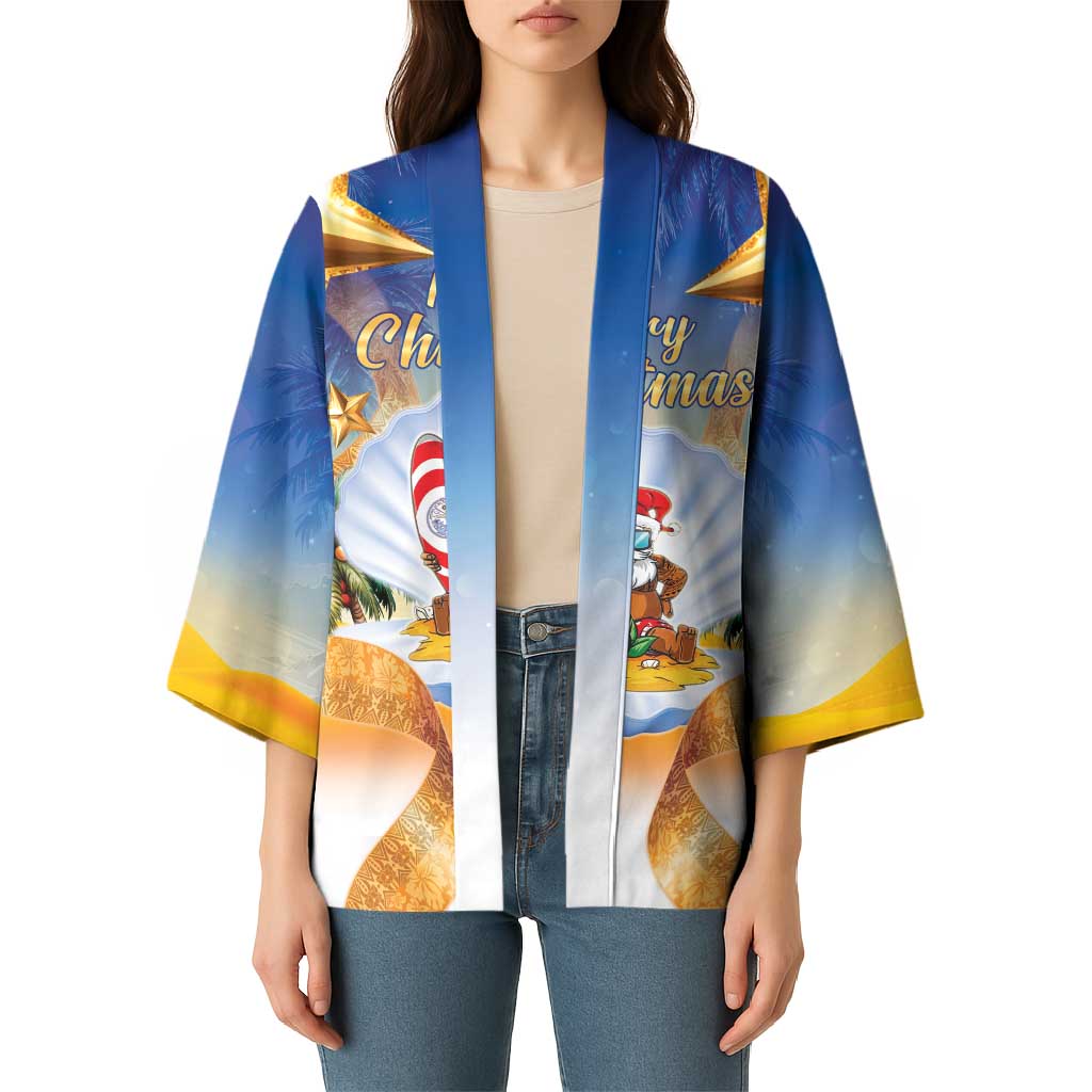 Marshall Islands Christmas Kimono Seashell Santa Beach Vibes LT05 - Polynesian Pride