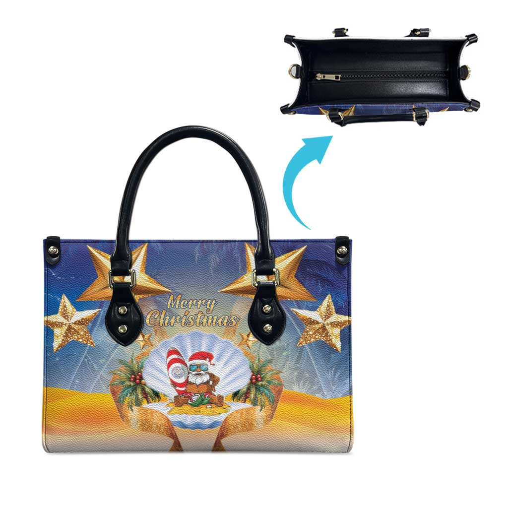 Marshall Islands Christmas Leather Bag Seashell Santa Beach Vibes LT05 - Polynesian Pride