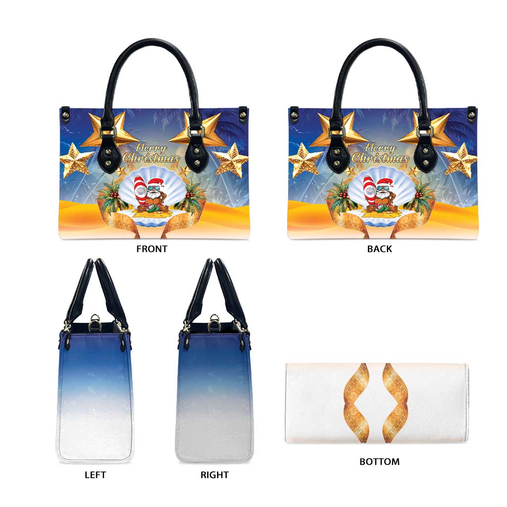 Marshall Islands Christmas Leather Bag Seashell Santa Beach Vibes LT05 - Polynesian Pride