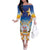 Marshall Islands Christmas Off The Shoulder Long Sleeve Dress Seashell Santa Beach Vibes - Polynesian Pride