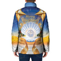 Marshall Islands Christmas Padded Jacket Seashell Santa Beach Vibes LT05 - Polynesian Pride