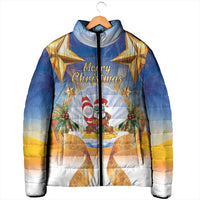 Marshall Islands Christmas Padded Jacket Seashell Santa Beach Vibes LT05 - Polynesian Pride