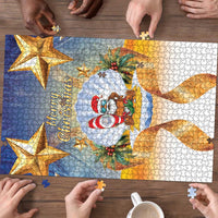 Marshall Islands Christmas Puzzle Seashell Santa Beach Vibes LT05 - Polynesian Pride