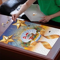 Marshall Islands Christmas Puzzle Seashell Santa Beach Vibes LT05 - Polynesian Pride