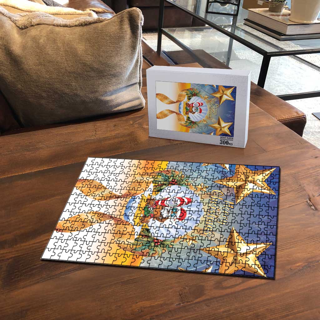 Marshall Islands Christmas Puzzle Seashell Santa Beach Vibes LT05 - Polynesian Pride