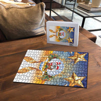 Marshall Islands Christmas Puzzle Seashell Santa Beach Vibes LT05 - Polynesian Pride