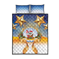 Marshall Islands Christmas Quilt Bed Set Seashell Santa Beach Vibes LT05 - Polynesian Pride