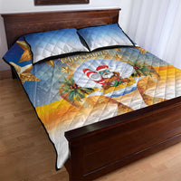 Marshall Islands Christmas Quilt Bed Set Seashell Santa Beach Vibes LT05 - Polynesian Pride