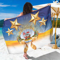 Marshall Islands Christmas Sarong Seashell Santa Beach Vibes LT05 One Size 44 x 66 inches Navy - Polynesian Pride