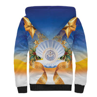 Marshall Islands Christmas Sherpa Hoodie Seashell Santa Beach Vibes LT05 - Polynesian Pride