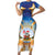 Marshall Islands Christmas Short Sleeve Bodycon Dress Seashell Santa Beach Vibes - Polynesian Pride