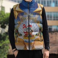 Marshall Islands Christmas Sleeveless Puffer Jacket Seashell Santa Beach Vibes LT05 - Polynesian Pride