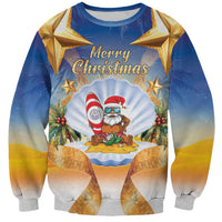 Marshall Islands Christmas Sweatshirt Seashell Santa Beach Vibes LT05 Unisex Navy - Polynesian Pride
