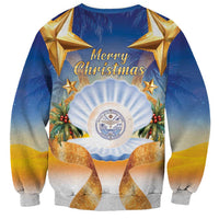 Marshall Islands Christmas Sweatshirt Seashell Santa Beach Vibes LT05 - Polynesian Pride