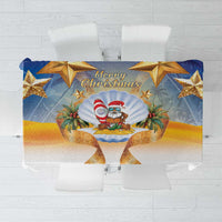 Marshall Islands Christmas Tablecloth Seashell Santa Beach Vibes LT05 Navy - Polynesian Pride