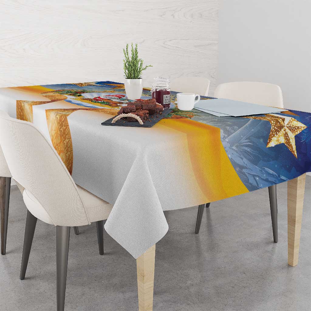 Marshall Islands Christmas Tablecloth Seashell Santa Beach Vibes LT05 - Polynesian Pride