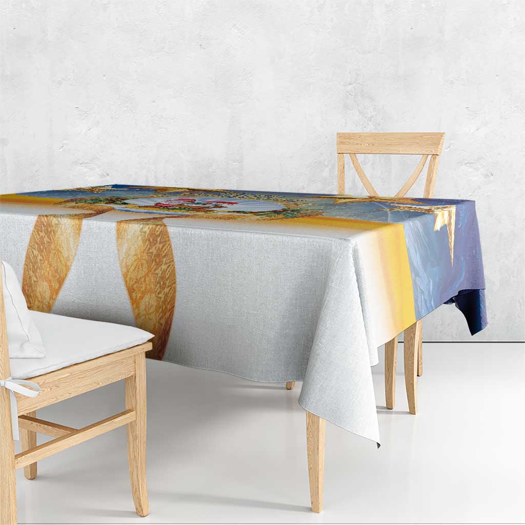 Marshall Islands Christmas Tablecloth Seashell Santa Beach Vibes LT05 - Polynesian Pride