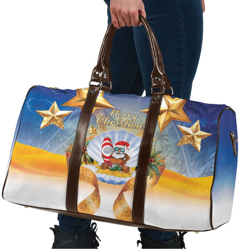 Marshall Islands Christmas Travel Bag Seashell Santa Beach Vibes LT05 - Polynesian Pride