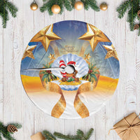 Marshall Islands Christmas Tree Skirt Seashell Santa Beach Vibes - Polynesian Pride