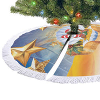 Marshall Islands Christmas Tree Skirt Seashell Santa Beach Vibes - Polynesian Pride