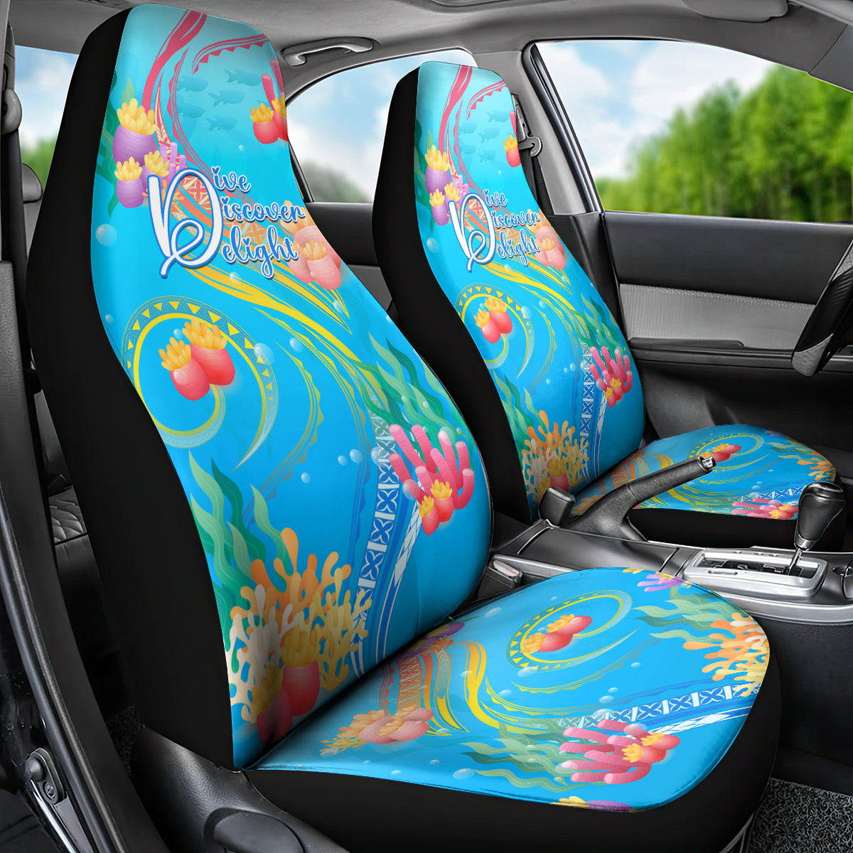 Under The Sea Scuba Diving Car Seat Cover Polynesian Pattern LT05 - Polynesian Pride