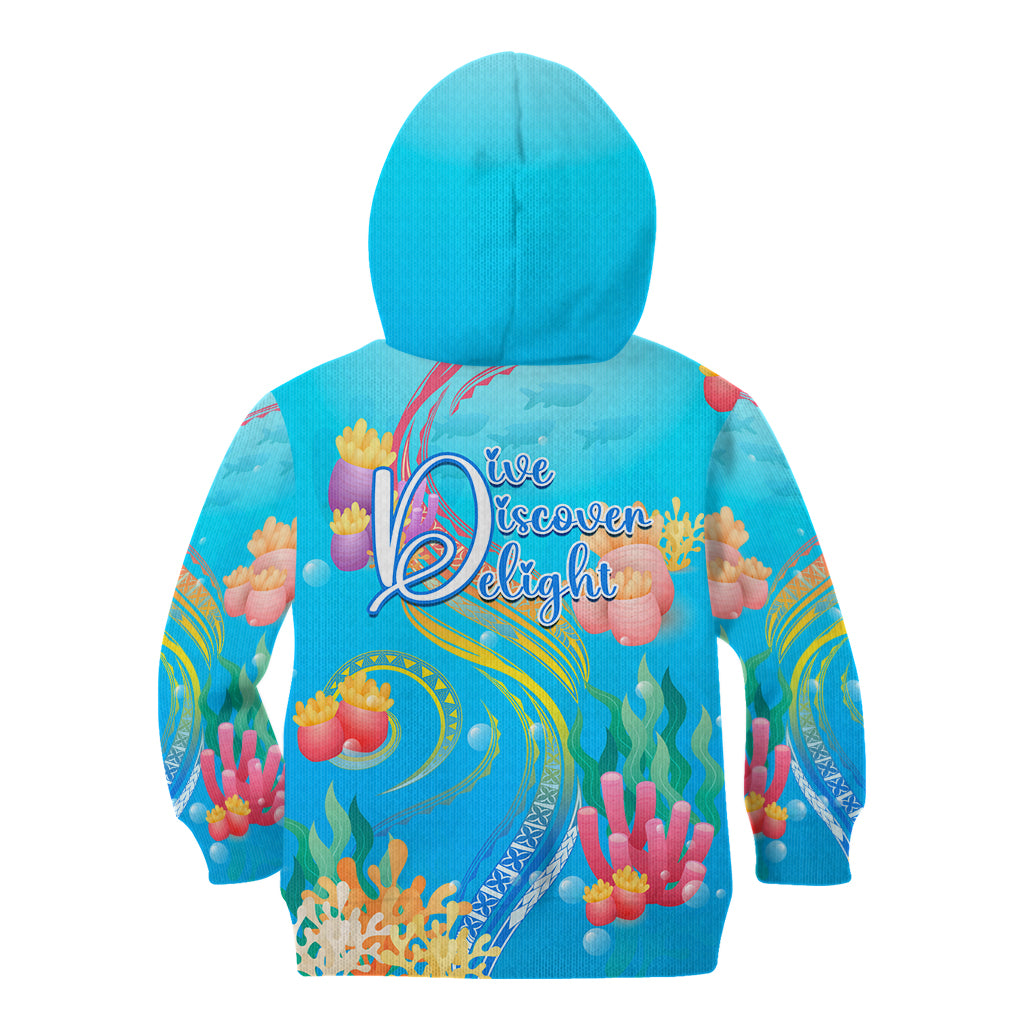 Under The Sea Scuba Diving Kid Hoodie Polynesian Pattern LT05 - Polynesian Pride