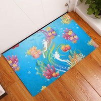 Under The Sea Scuba Diving Rubber Doormat Polynesian Pattern LT05 Blue - Polynesian Pride