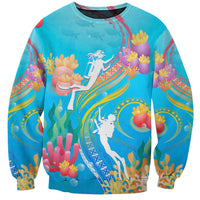 Under The Sea Scuba Diving Sweatshirt Polynesian Pattern LT05 Unisex Blue - Polynesian Pride