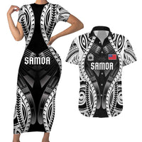 Personalised Remember Samoa Black Saturday Couples Matching Short Sleeve Bodycon Dress and Hawaiian Shirt Samoa Mo Samoa - Polynesian Pride