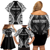 Personalised Remember Samoa Black Saturday Family Matching Off Shoulder Short Dress and Hawaiian Shirt Samoa Mo Samoa - Polynesian Pride