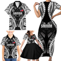 Personalised Remember Samoa Black Saturday Family Matching Short Sleeve Bodycon Dress and Hawaiian Shirt Samoa Mo Samoa - Polynesian Pride
