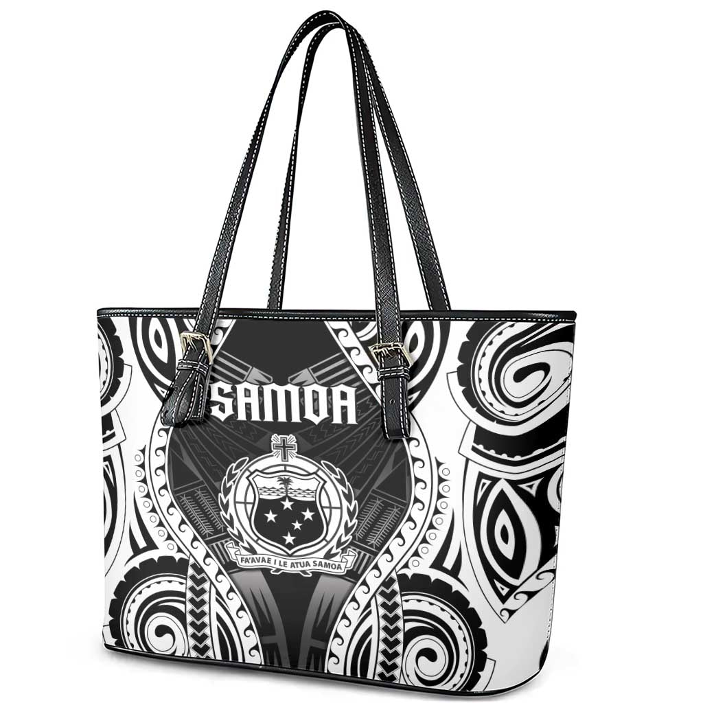 Remember Samoa Black Saturday Leather Tote Bag Samoa Mo Samoa - Polynesian Pride