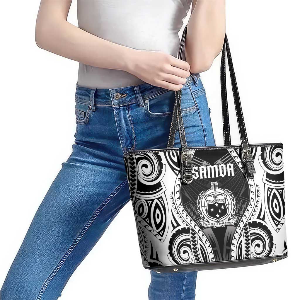 Remember Samoa Black Saturday Leather Tote Bag Samoa Mo Samoa - Polynesian Pride