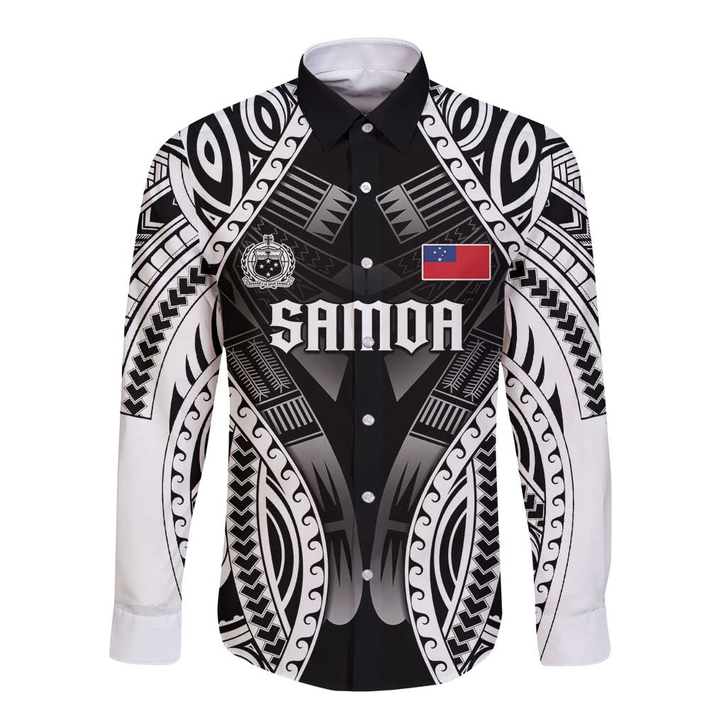 Personalised Remember Samoa Black Saturday Long Sleeve Button Shirt Samoa Mo Samoa - Polynesian Pride