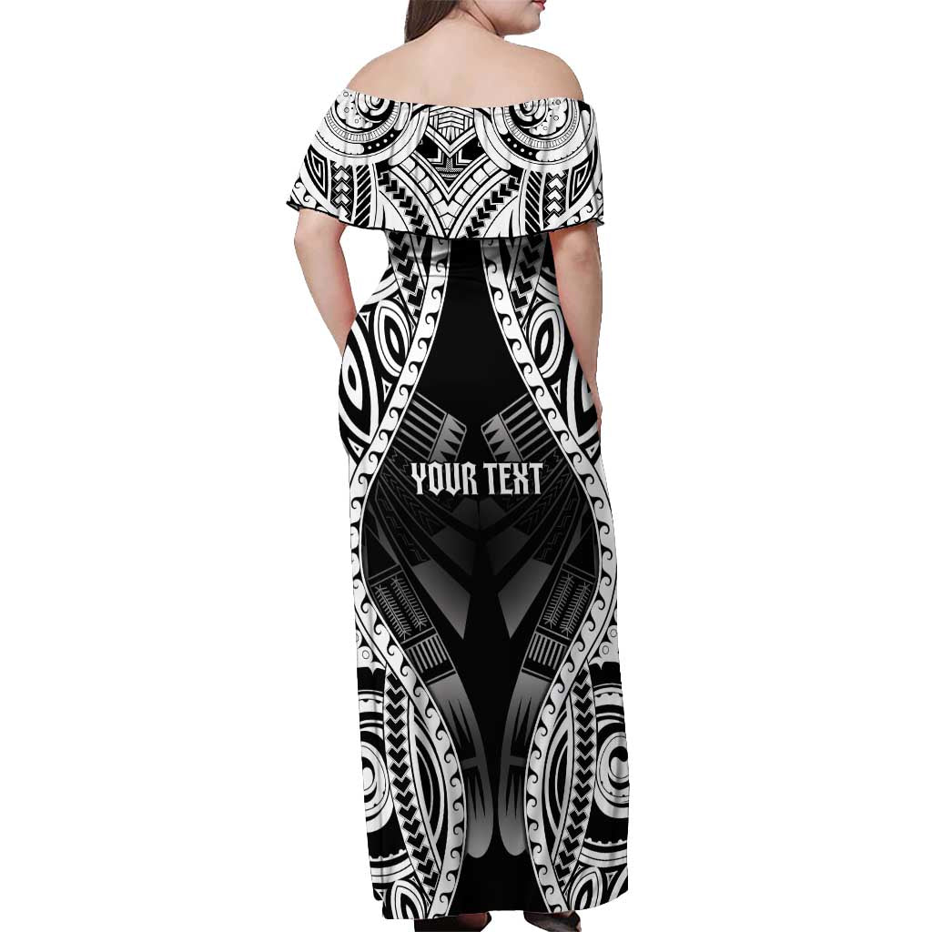 Personalised Remember Samoa Black Saturday Off Shoulder Maxi Dress Samoa Mo Samoa - Polynesian Pride