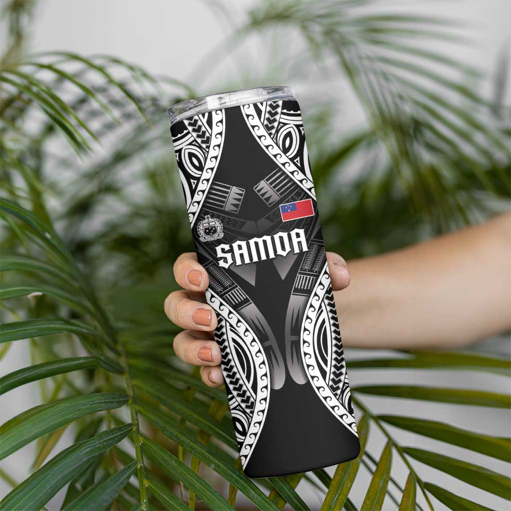 Personalised Remember Samoa Black Saturday Skinny Tumbler Samoa Mo Samoa - Polynesian Pride