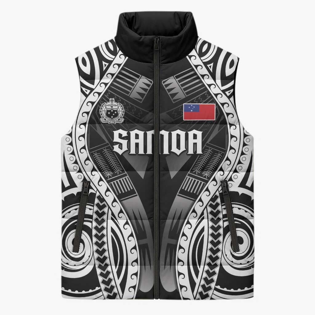 Personalised Remember Samoa Black Saturday Sleeveless Puffer Jacket Samoa Mo Samoa - Polynesian Pride