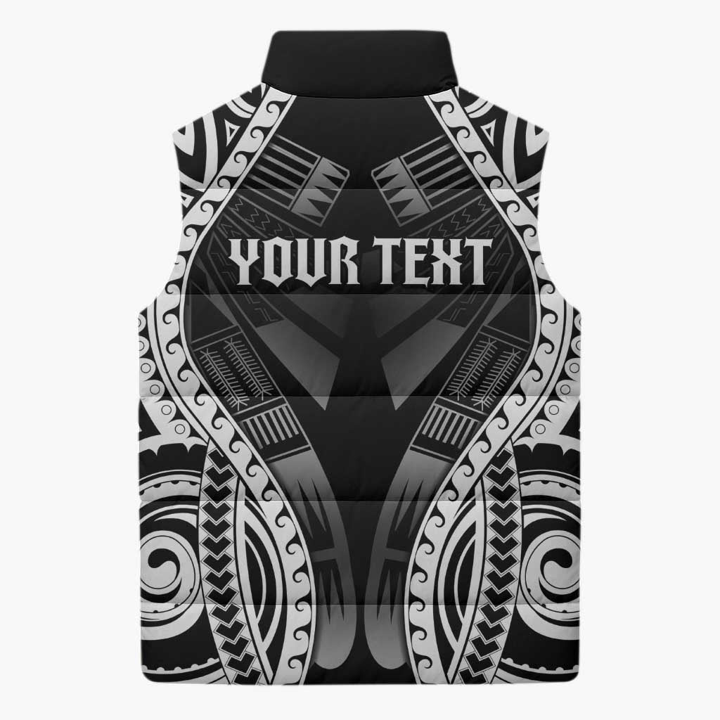 Personalised Remember Samoa Black Saturday Sleeveless Puffer Jacket Samoa Mo Samoa - Polynesian Pride