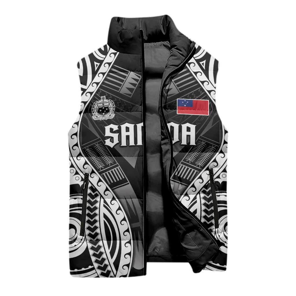 Personalised Remember Samoa Black Saturday Sleeveless Puffer Jacket Samoa Mo Samoa - Polynesian Pride