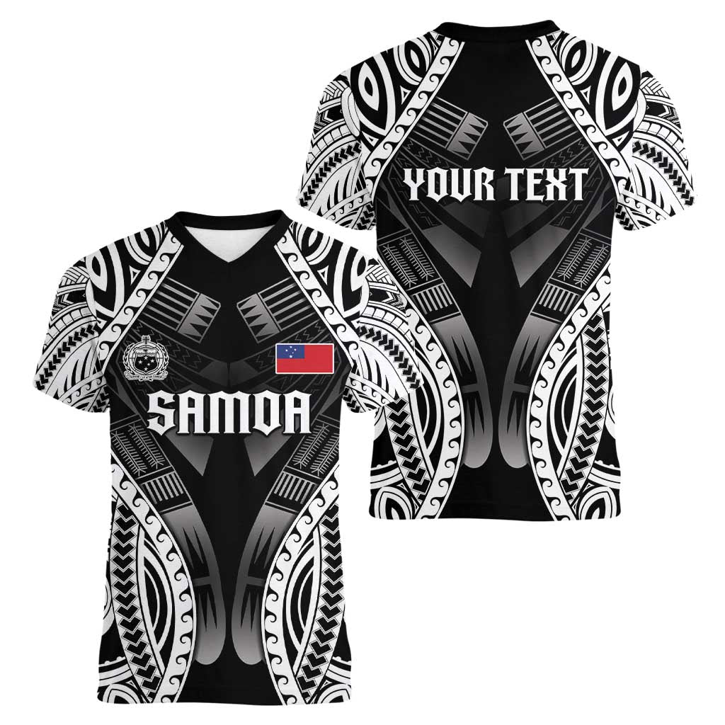 Personalised Remember Samoa Black Saturday Women V-Neck T-Shirt Samoa Mo Samoa - Polynesian Pride