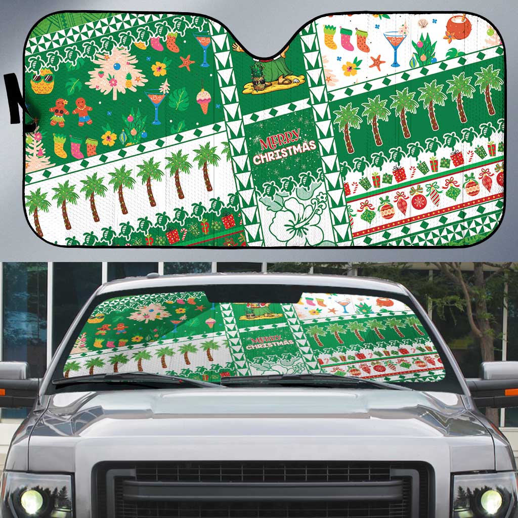 Norfolk Island Christmas Auto Sun Shade Festive Beach Vibes - Polynesian Pride