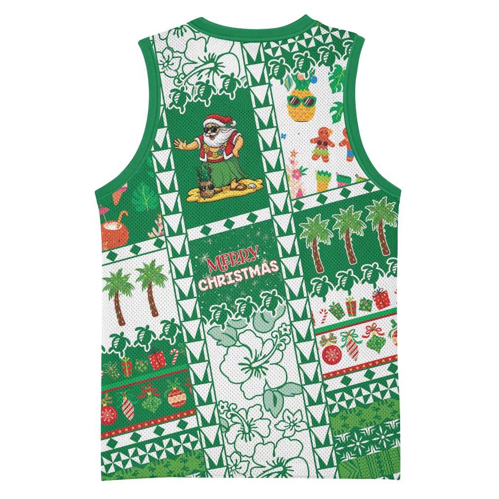 Norfolk Island Christmas Basketball Jersey Festive Beach Vibes - Polynesian Pride